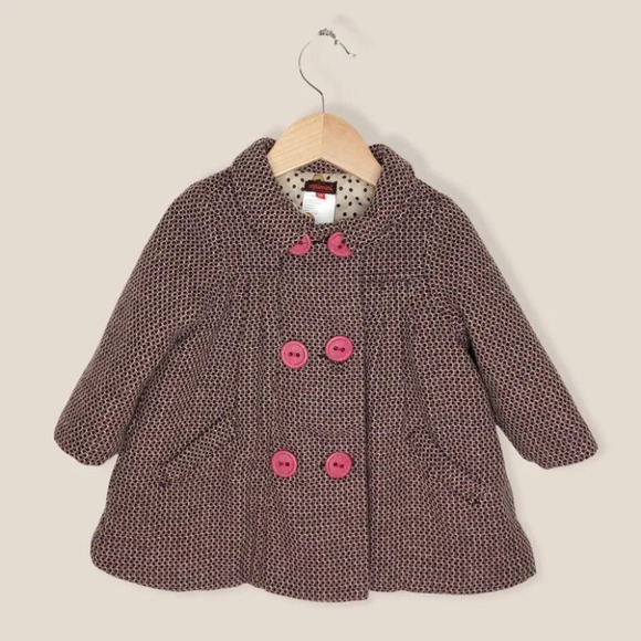 Catimini coat wool blend brown and pink size 18 months - Picture 9 of 9